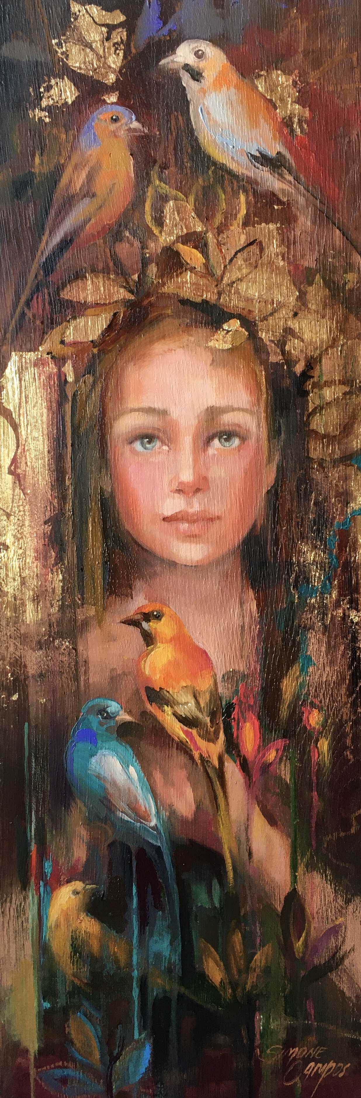Girl with birds